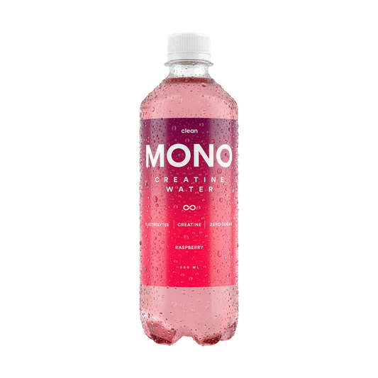 Clean MONO Creatine Water – Raspberry (2,5 g kreatin + elektrolyter) 12-pack